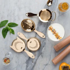 Bonzer Heritage Strainer Set Gold -Liquor Discount Store bonzer heritagestrainerset gold lifestyle 01