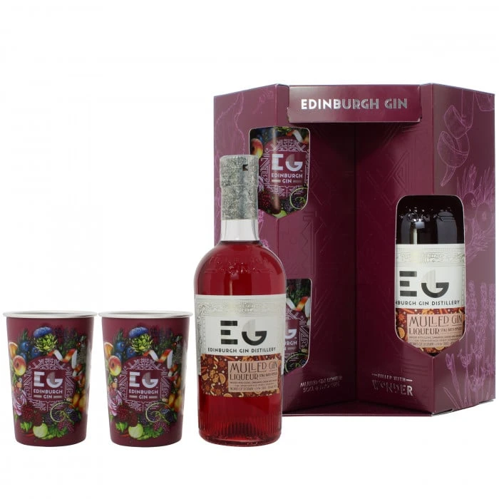 Edinburgh Gin Merry Mulled Gin & 2 Stainless Steel Mugs Gift Set 1 Edinburgh Gin Merry Mulled Gin & 2 Stainless Steel Mugs Gift Set