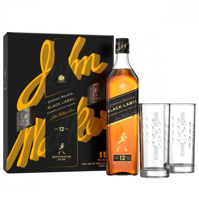 Johnnie Walker Black Label Gift Pack With 2 Highball Glass 1 Johnnie Walker Black Label Gift Pack With 2 Highball Glass