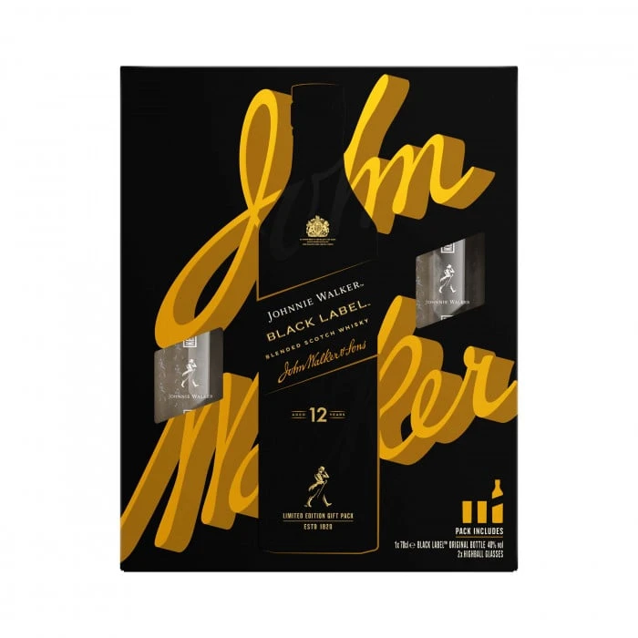 Johnnie Walker Black Label Gift Pack With 2 Highball Glass 2 Johnnie Walker Black Label Gift Pack With 2 Highball Glass - Image 2