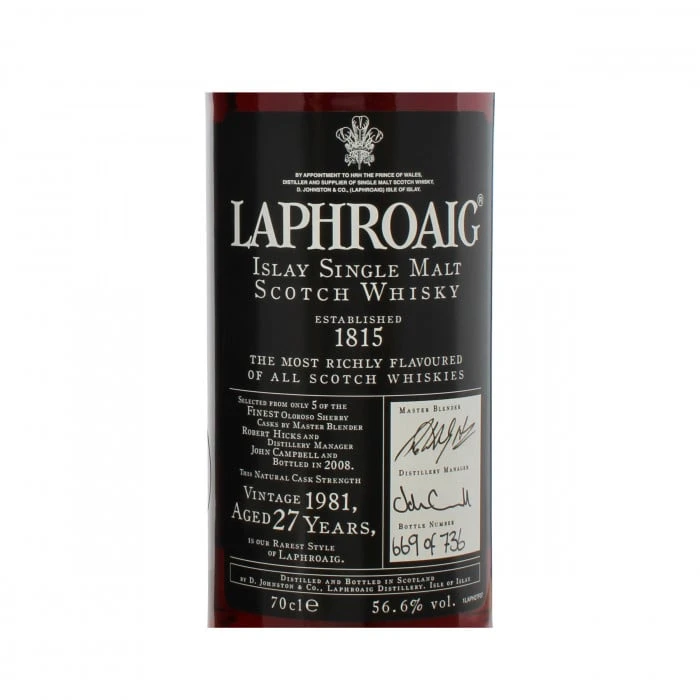 Laphroaig 1981 Sherry Cask 27 Year Old 4 Laphroaig 1981 Sherry Cask 27 Year Old - Image 4