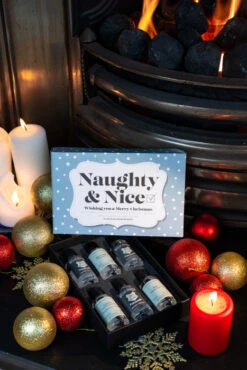 Naughty & Nice Christmas Gin Gift Set - Blue -Liquor Discount Store naughty nice gin lifestyle01